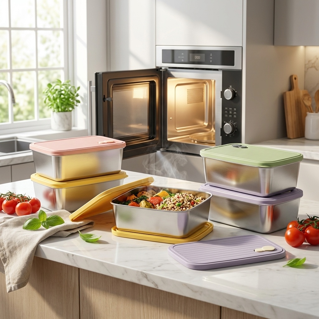 Meal Prep Box - Boîte alimentaire grande capacité avec couvercle,